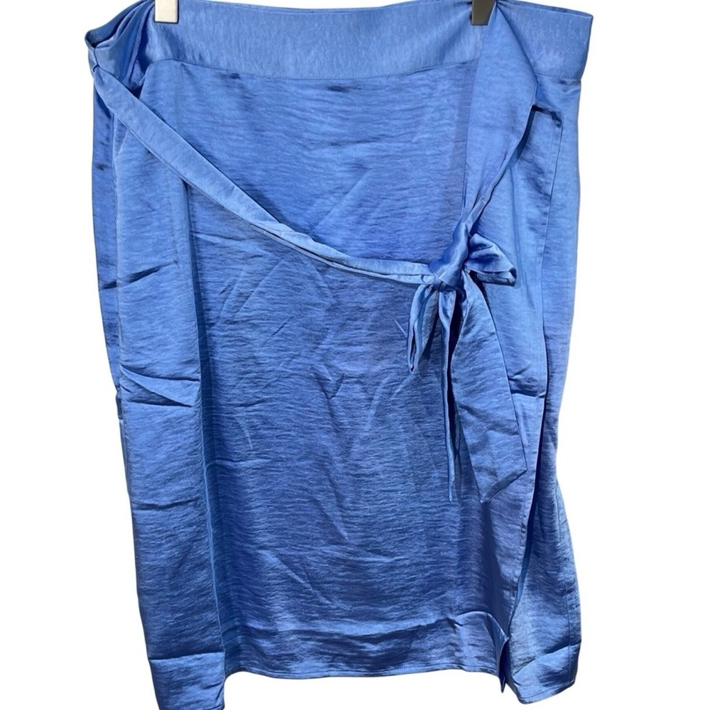 Wildfang Blue Wrap Midi Skirt